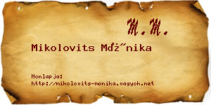 Mikolovits Mónika névjegykártya